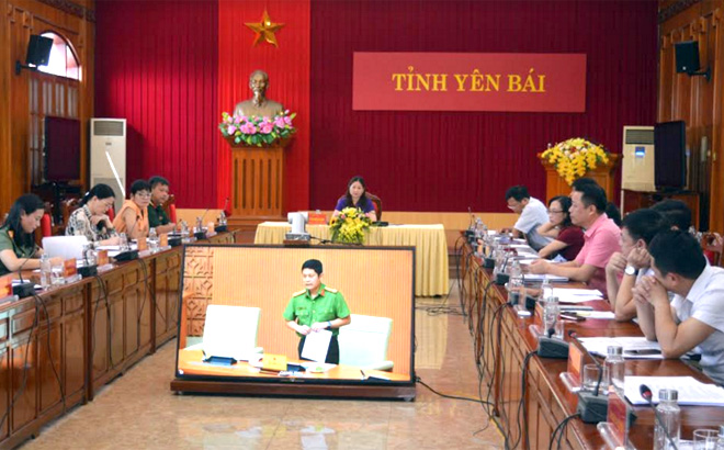 Các đại biểu dự Hội nghị tại điểm cầu tỉnh Yên Bái.