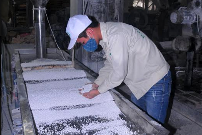 A worker of the Eco Green Plastic JSC in Yen Binh district examine goods for export (Illustrative photo)
