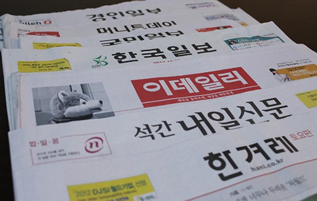 Một số tờ báo của Hàn Quốc.