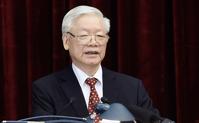 Tổng Bí thư, Chủ tịch nước Nguyễn Phú Trọng  phát biểu khai mạc Hội nghị Trung ương lần thứ 14.