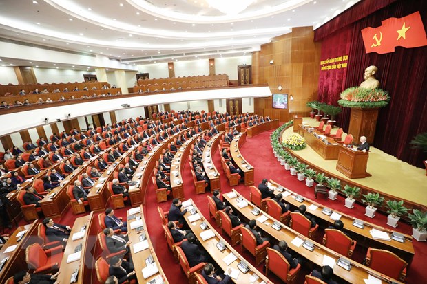 Toàn cảnh phiên bế mạc Hội nghị lần thứ 14 Ban Chấp hành Trung ương Đảng Cộng sản Việt Nam khóa XII.