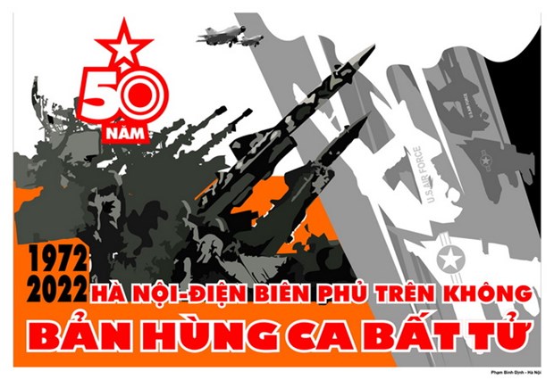 Phát hành tranh cổ động nhân kỷ niệm 50 năm Chiến thắng Hà Nội-Điện Biên Phủ trên không.