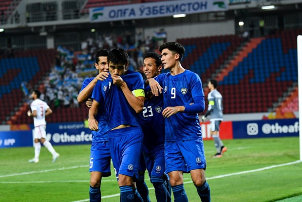 Các cầu thủ U23 Uzbekistan.