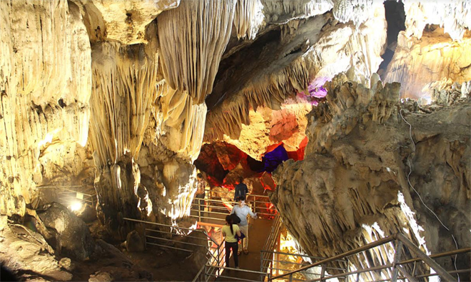 Hệ thống quần thể hang động mới được phát hiện ở xã Khai Trung.

