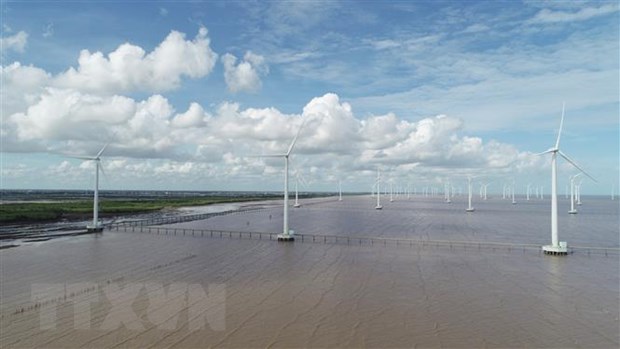 Một Dự án điện gió bên bờ biển tỉnh Bạc Liêu.
