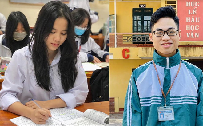 Hoàng Ngọc Anh (trái) và Phạm Nam Khánh là hai trong số 11 học sinh tiêu biểu của tỉnh vinh dự nhận danh hiệu “Học sinh 3 tốt” cấp Trung ương năm học 2020 - 2021.
