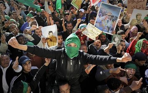Những người ủng hộ ông Gadhafi.