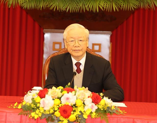 Tổng Bí thư Nguyễn Phú Trọng điện đàm cấp cao với Tổng thống Hoa Kỳ Joe Biden.