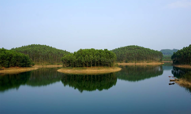 Đảo xanh trên hồ Thác Bà.