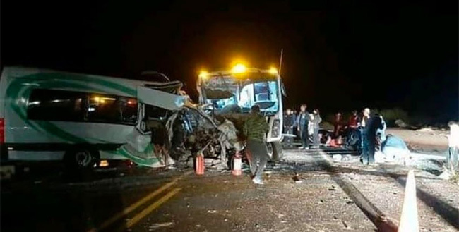 Hiện trường vụ tai nạn ở Caborca.