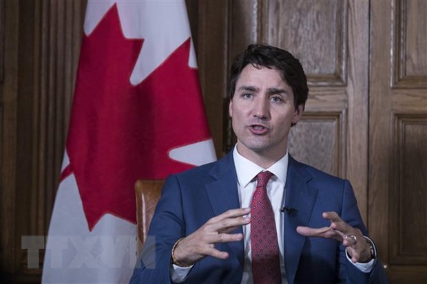 Thủ tướng Canada Justin Trudeau phát biểu với báo giới tại Ottawa, Ontario.