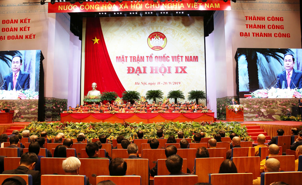 Chủ tịch Ủy ban Trung ương MTTQ Việt Nam Trần Thanh Mẫn phát biểu khai mạc đại hội.