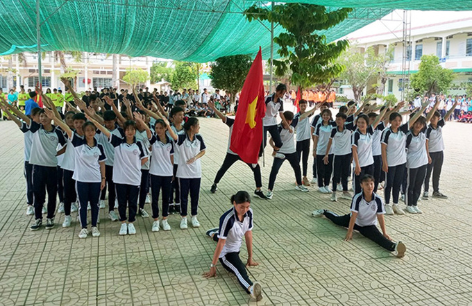 Tiết mục múa của học sinh Trường THPT Trung An, huyện Cờ Đỏ, TP Cần Thơ, năm học 2020-2021.